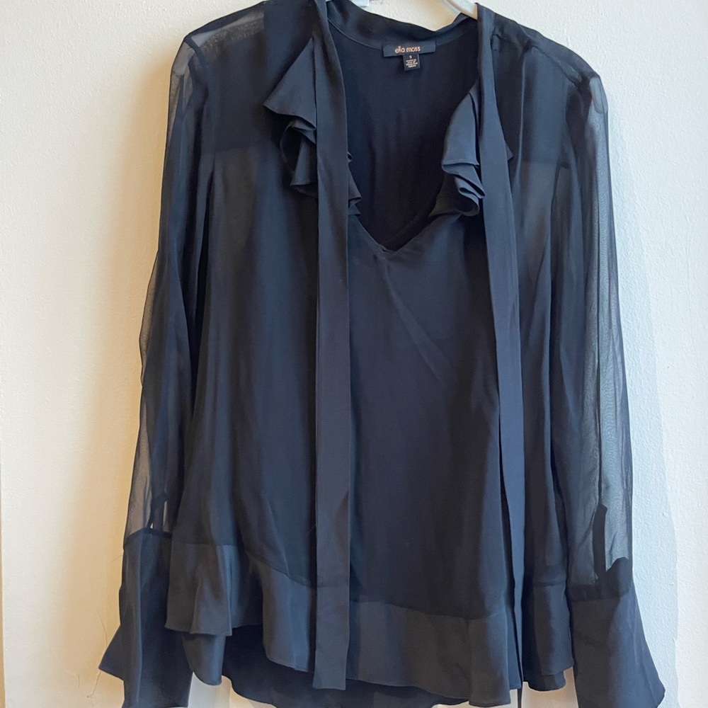 Ella Moss Sheer sleeve blouse